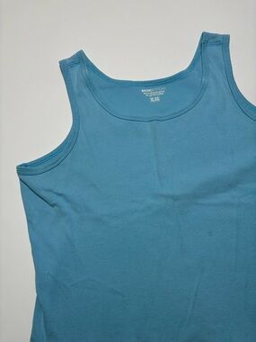 BASIC EDITIONS SKY BLUE COTTON SCOOP NECK TANK